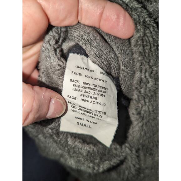 Vintage Denali Reversible Fleece  Coat Leaf Pattern Grey Red Size Small - Picture 9 of 12